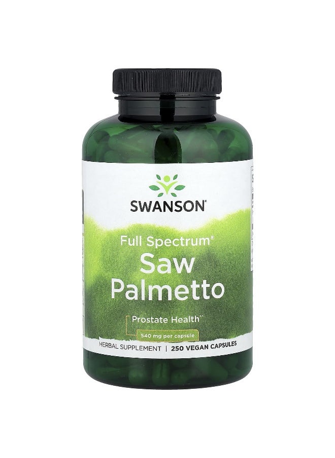 Swanson, Full Spectrum® Saw Palmetto, 540 mg, 250 Vegan Capsules