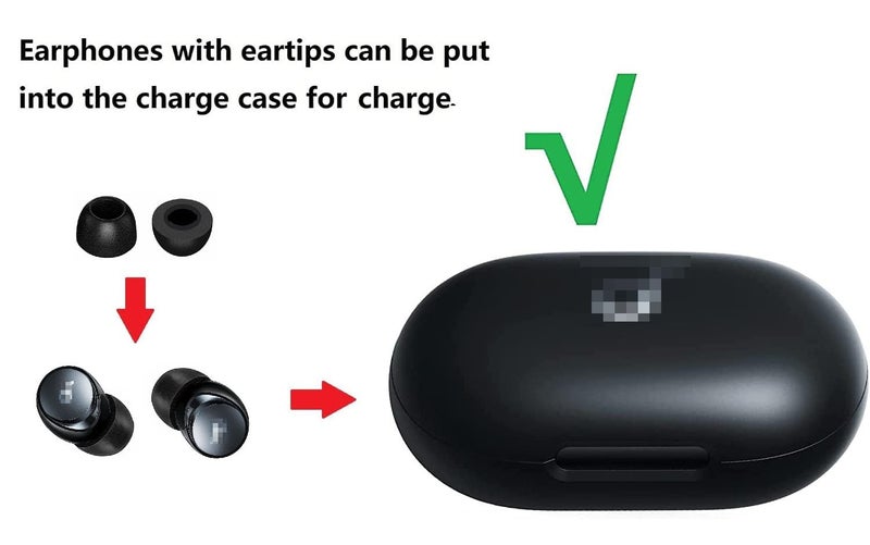 JNSA Compatible with Soundcore Space A40 Foam Ear Tips, Noise Canceling Memory Foam Ear Tip Replacement for Soundcore by Anker Space A40, S/M/L 3 Size 3 Pairs,Black (2143PB) - Image 2