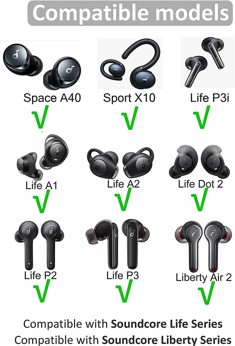 JNSA Compatible with Soundcore Space A40 Foam Ear Tips, Noise Canceling Memory Foam Ear Tip Replacement for Soundcore by Anker Space A40, S/M/L 3 Size 3 Pairs,Black (2143PB) - Image 3
