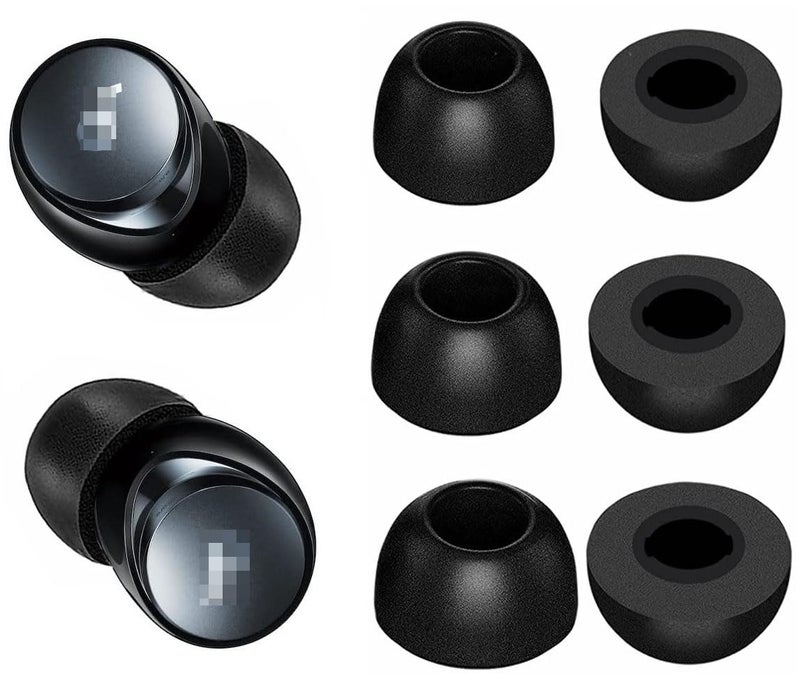JNSA Compatible with Soundcore Space A40 Foam Ear Tips, Noise Canceling Memory Foam Ear Tip Replacement for Soundcore by Anker Space A40, S/M/L 3 Size 3 Pairs,Black (2143PB) - Image 1