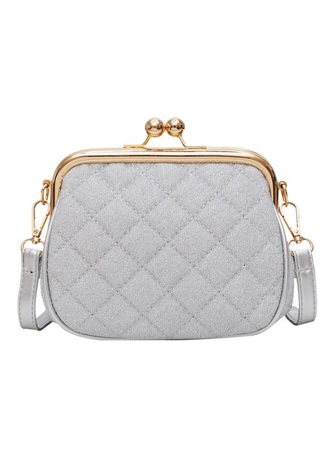 NIBEMINENT - Plaid Machine Sewing Thread Clutch White - Image 1