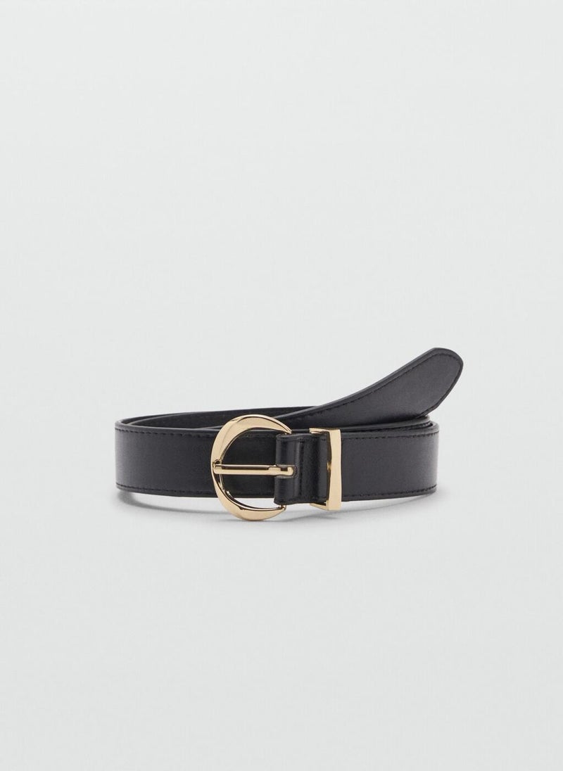 MANGO Casual Oval Buckle Belt  - Image 1
