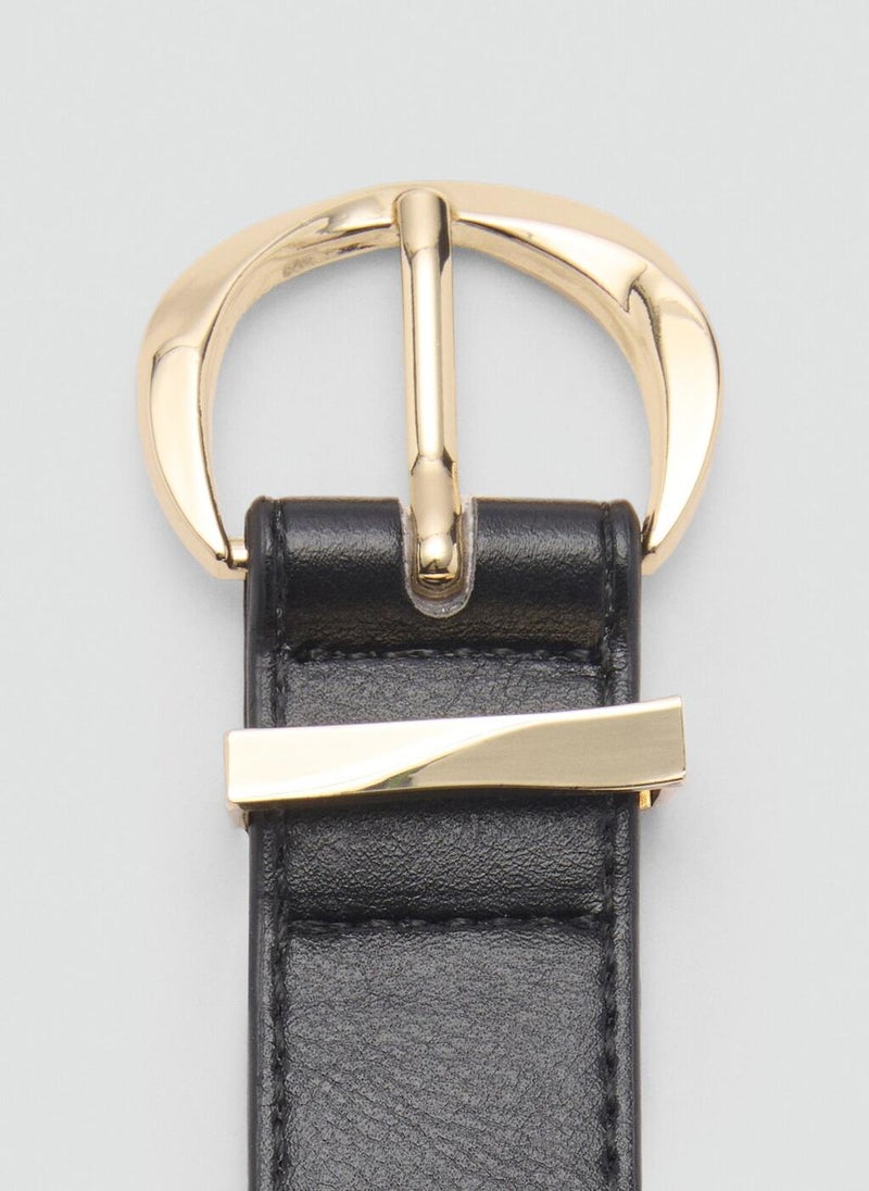 MANGO Casual Oval Buckle Belt  - Image 3