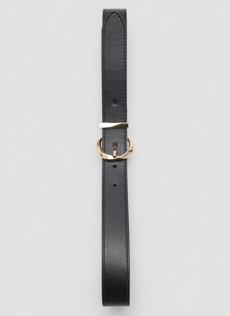 MANGO Casual Oval Buckle Belt  - Image 4