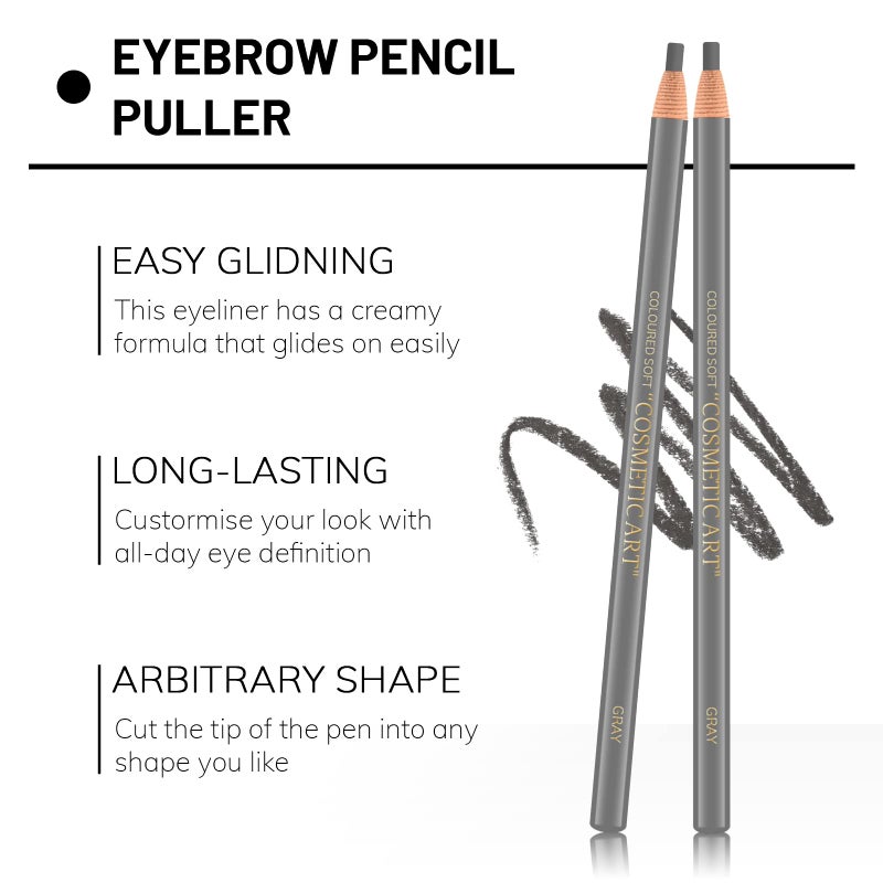 Ownest 6 Pcs Peel-off Eyebrow Pencil Tattoo Makeup and Microblading Supplies Set for Marking, Filling and Outlining, Waterproof and Durable Permanent Eyebrow Liner-Grey - Image 3