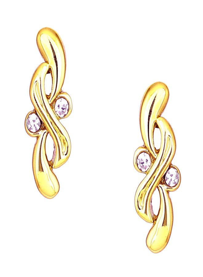 Estele 24 Kt Gold Plated Zinc Brass Infinite S Golden Stud Earrings for Girls - Image 1