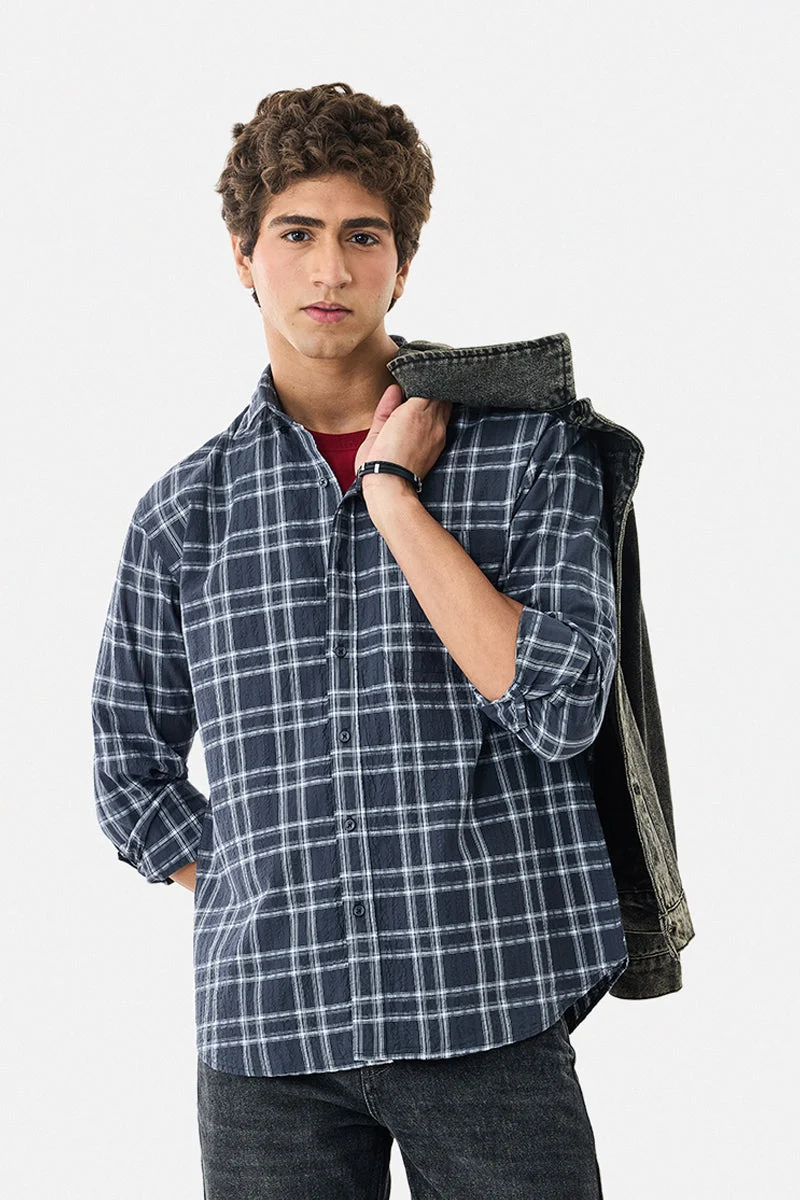 SNITCH Regular Fit Crushed Checks Shirt