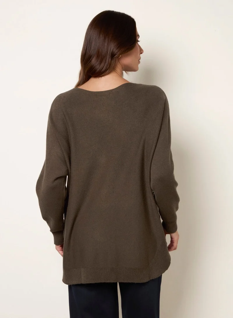 بلو فانيلا Pocket Slash Neck Jumper