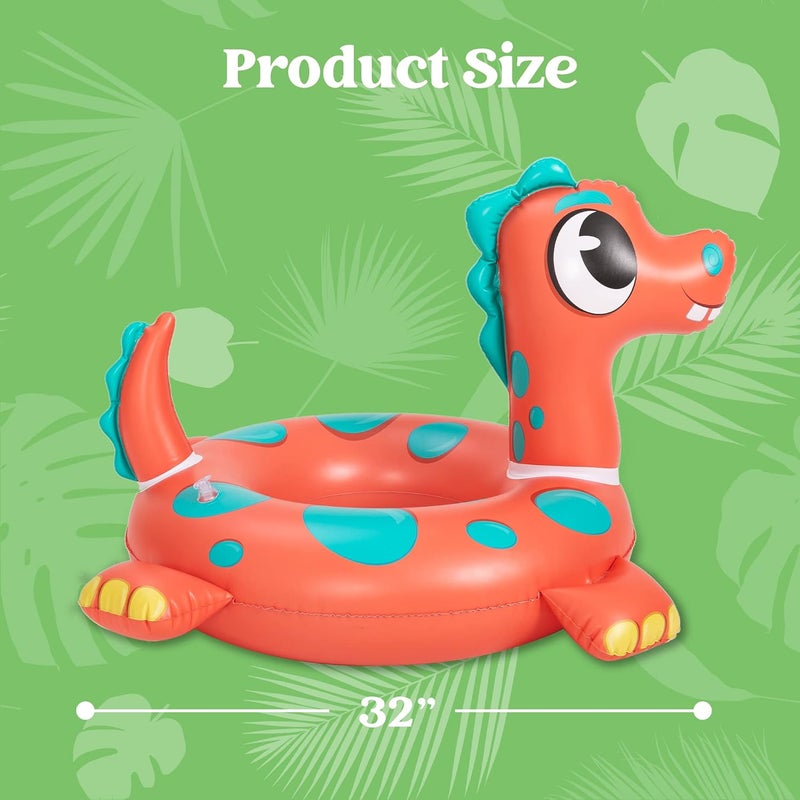 Sloosh JOYIN 24" 3 Pack Inflatable Pool Tubes Pool Floats, Dinosaur & Sea Turtle & Dolphin Swimming Rings for Kids Swimming Pool Beach Summer Water Float Party Outdoor - Image 5