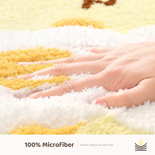 Molesun Cute Bath Mats Toast, Soft and Absorbent Microfiber Bath Rugs, Non-Slip Shaggy Shower Carpet, Machine Wash Dry, Soft Shower Rugs for Bathroom Floor, Tub and Shower, 20 x 31, Cat - Image 5