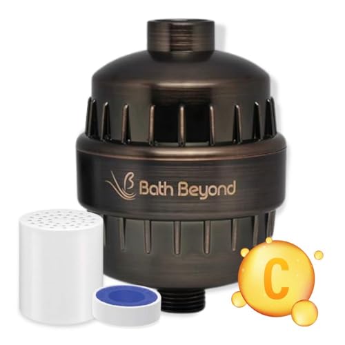 Bath Beyond Shower Filter Vitamin C 15 Stage High Output Water Filter With cartridge for Hard Water - Shower Head Filter Removes Chlorine Fluoride and Improves The Condition of Your Skin, Hair - Image 1