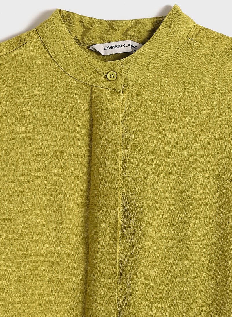 LC WAIKIKI Women's Grandad Collar Plain Shirt Tunic - Image 3