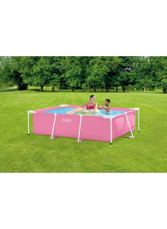 INTEX 2.2m x 1.5m x 0.6m Pink Rectangular Metal Frame Above Ground Pool – Ages 6+ - Image 5