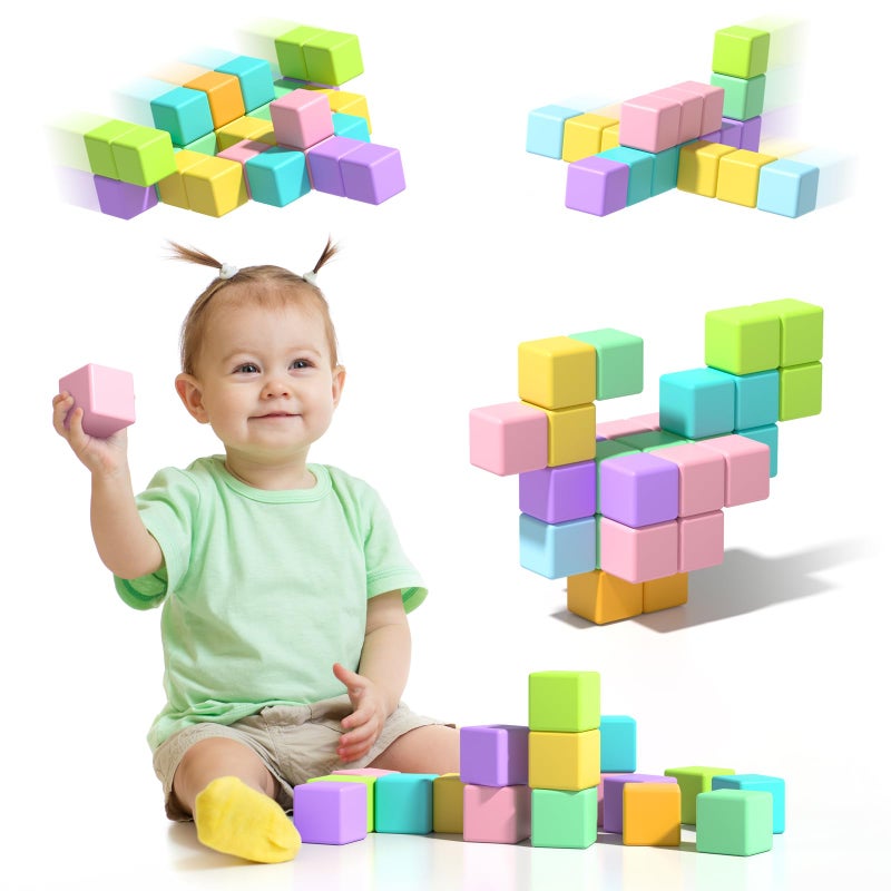 Asago Magnetic Blocks for Toddlers 13 56PCS 134in Large Macaron Magnet Building Cubes for Kids Stem Preschool Stack Construction Educational Toys for 35 Years Old Boys Girls - Image 3