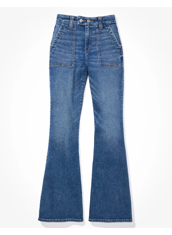 American Eagle High Waist Flared Hem Stright Pants