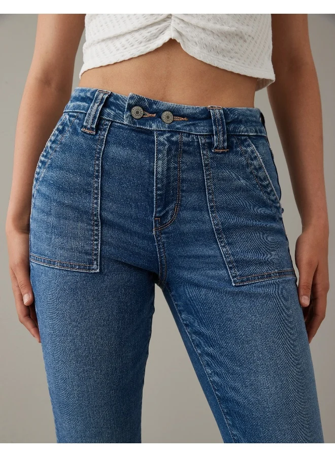 American Eagle High Waist Flared Hem Stright Pants