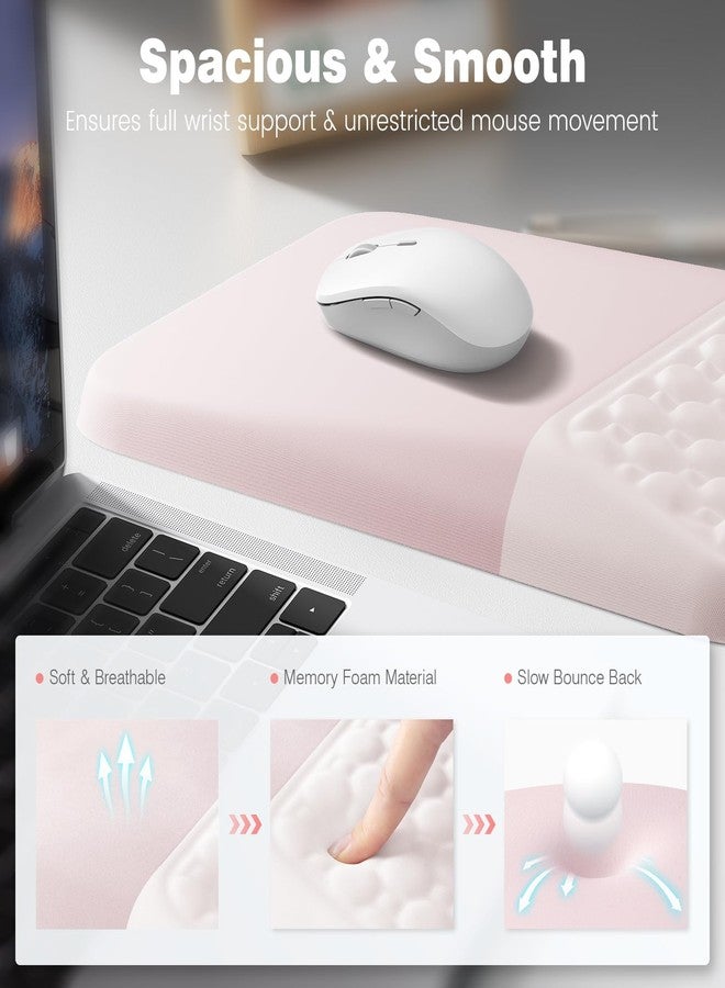 Ospelelf Mouse Pad with Wrist Rest Ergonomic Comfortable Pain Relief Mousepad Wrist Support for Computer Solid Pink - Image 3