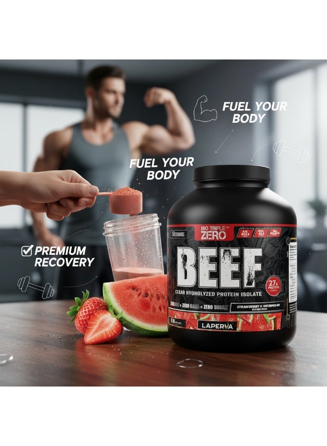 Laperva Iso Triple Zero Beef Clear Hydrolyzed Protein Isolate, Strawberry Watermelon, 4 LB – Zero Sugar, Zero Carbs, Gluten-Free, Lactose-Free - Image 2