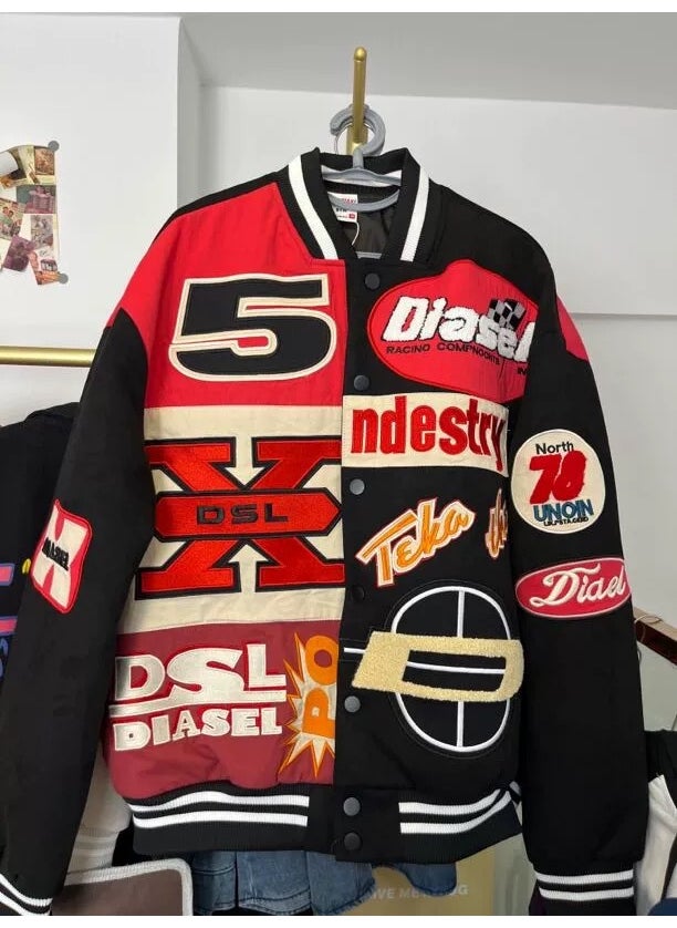 Park Jae Fan Wang Jiaer Same Style Baseball Suit Europe and America Cross-border New Loose Heavy Industry Embroidered Couple Clothes Hip-hop Jacket Size table  - Image 3