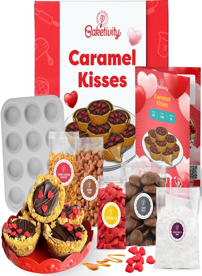 Baketivity Caramel Kisses Kids Baking Kit - Baking Set for Girls and Boys Ages 4-12 - Kids Cooking Kit with Premeasured Ingredients, Instructions, Video, STEM Activities - Image 1