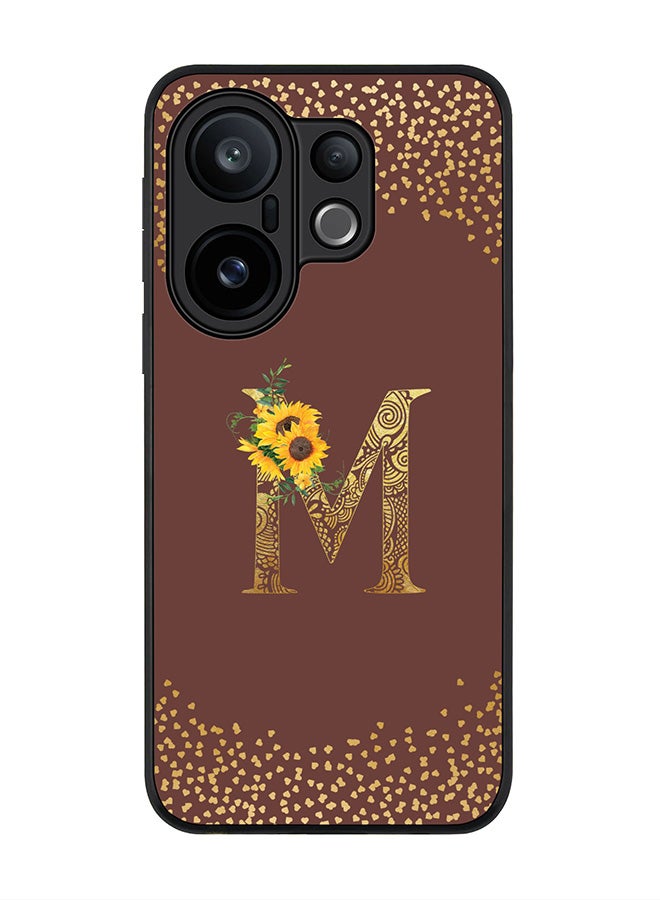 Stylizedd For vivo X200 FE / S30 Pro mini Case,Slim fit Camera Protection, Shockproof Thin Phone cover  - Custom Floral Monogram - M  (Brown )