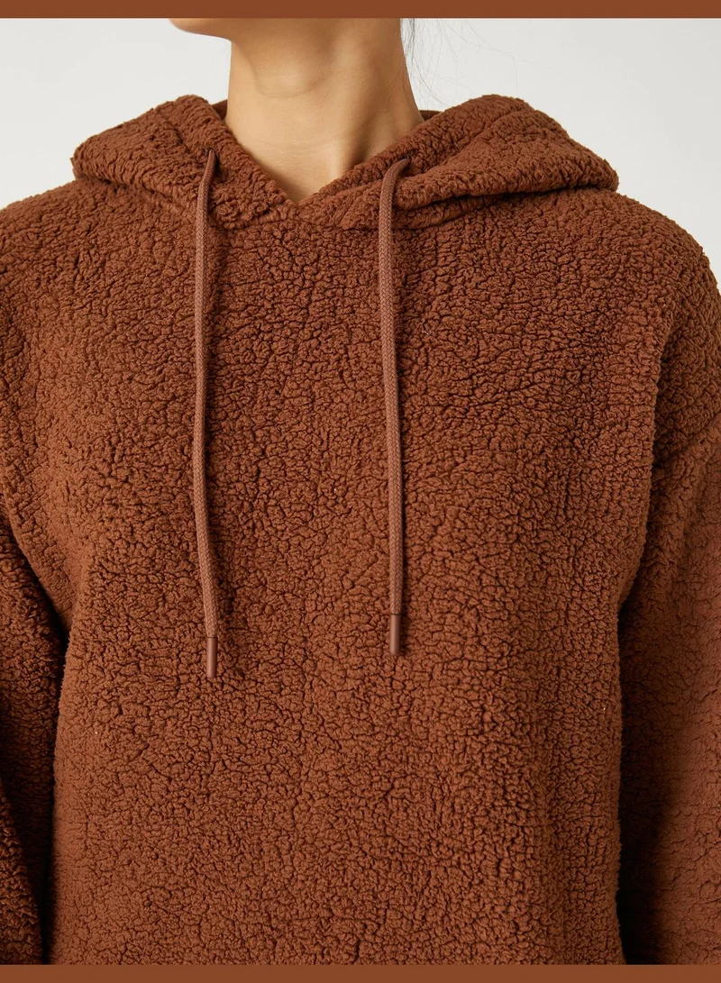 كوتون Long Sleeve Plush Sweatshirt Pajama Top