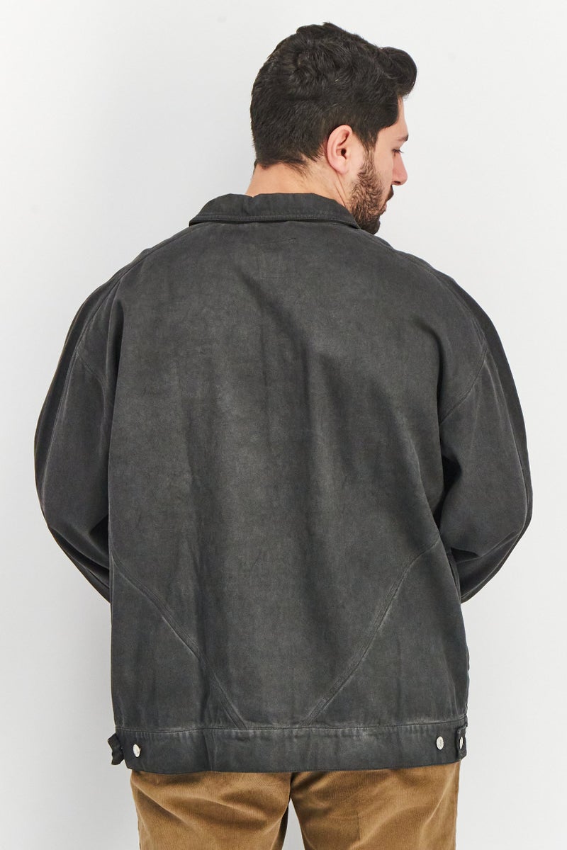 adidas Originals Men Sportswear Fit Long Sleeve Outdoor Denim Jacket, Black - Image 2