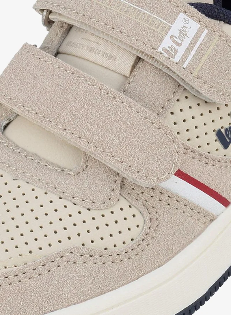 Lee Cooper BEIGE Boys Hook & Loop Ankle School Sneakers for Men | Best Price UAE