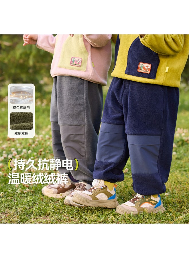 Doodle Home kids' Fleece Pants, Boys' Casual Trousers, Girls' Sportswear, Autumn Baby Long Pants - Image 2