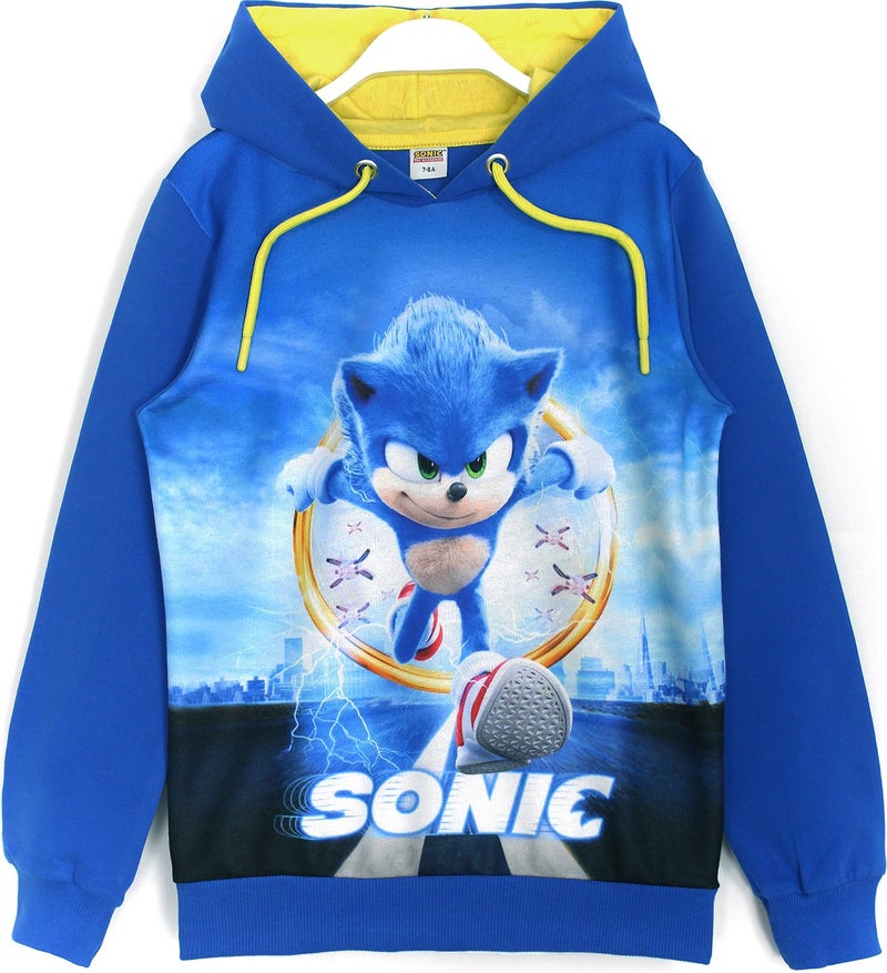 DobaKids Sonic The Hedgehog Printed Boy's Sweatshirt Hoodie Saks Color