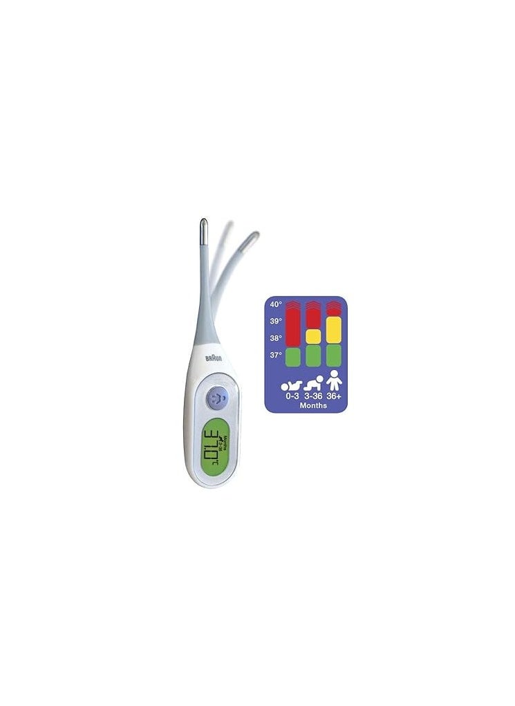 BRAUN Highly Accurate Digital Age Precision Thermometer With Fever Alarm Color Coded LCD  - Image 3