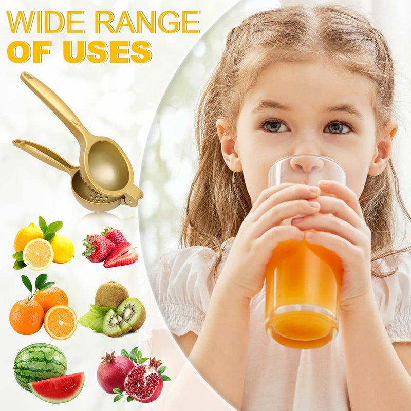 JAYWAYNE Lemon Squeezer, Large Citrus Juicer and Lemon Juicer Hand Press Heavy Duty Lime Squeezer Easy Squeeze Manual Juicer Metal Hand Juicer Kitchen Tools and Gadgets For Making Fresh Juice (Gold) - Image 3
