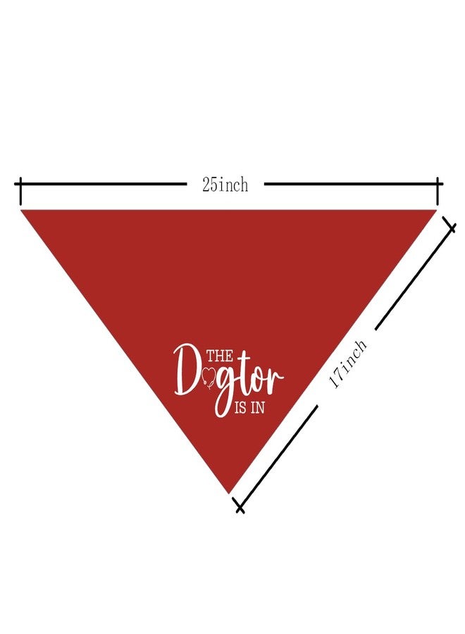 ZPPRJF The Dogtor is in Dog Bandana, Funny Cute Therapy Dog Bandana, for Dogs Lovers, Pet Scarf Accessories for Small Medium Dogs Cats Photo Prop, Red Pet Triangle Scarf - Image 4