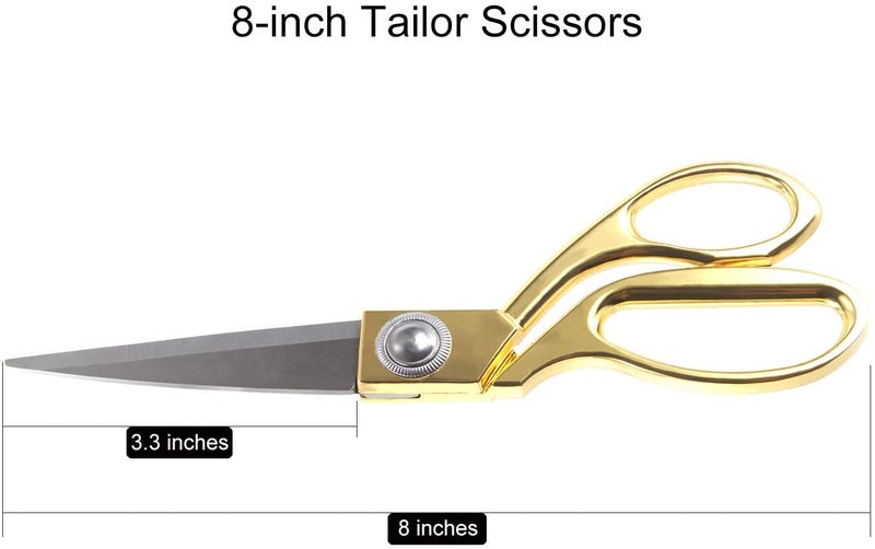 Pass Pass PassPass 8-inch Gold-Plated Tailor Scissors | Alloy Multipurpose Scissors for Cloth, Thread & Craft Work - Image 2