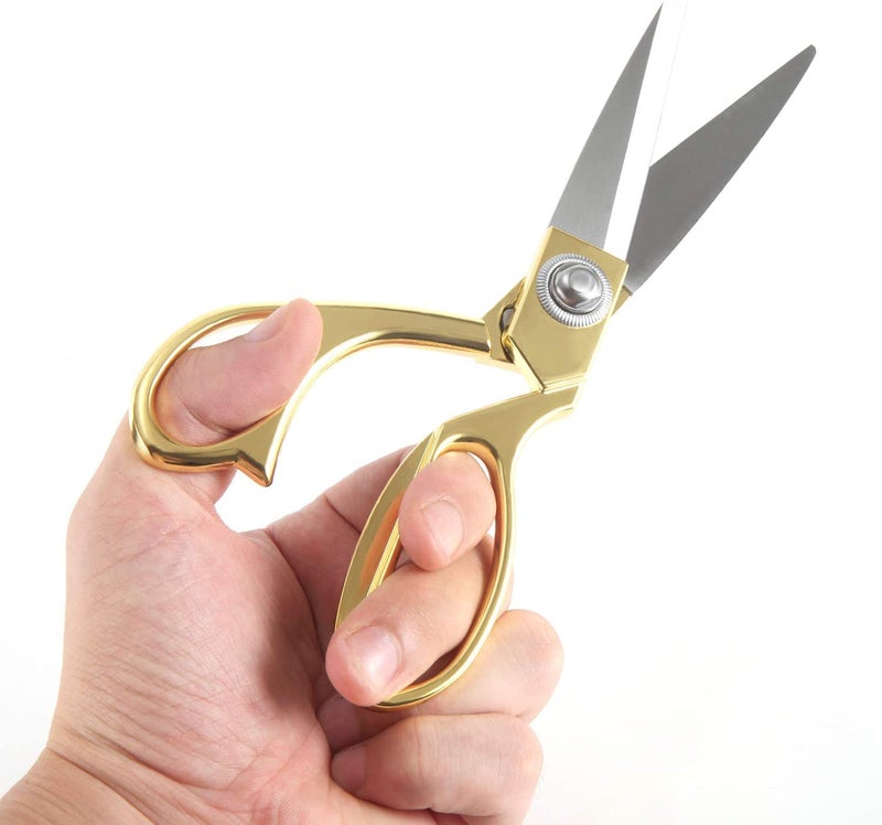 Pass Pass PassPass 8-inch Gold-Plated Tailor Scissors | Alloy Multipurpose Scissors for Cloth, Thread & Craft Work - Image 3