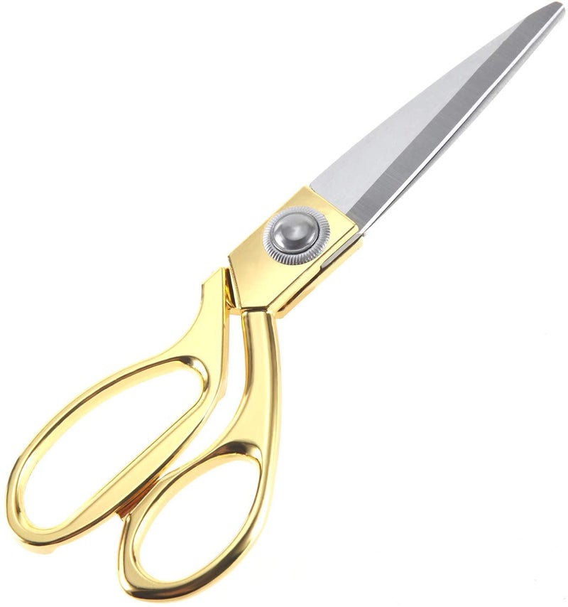 Pass Pass PassPass 8-inch Gold-Plated Tailor Scissors | Alloy Multipurpose Scissors for Cloth, Thread & Craft Work - Image 1