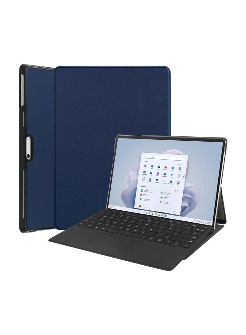General Case Compatible with Microsoft Surface Pro 11 / Pro 10 / Pro 9, Slim PU Leather Hard Shell Protective Case 