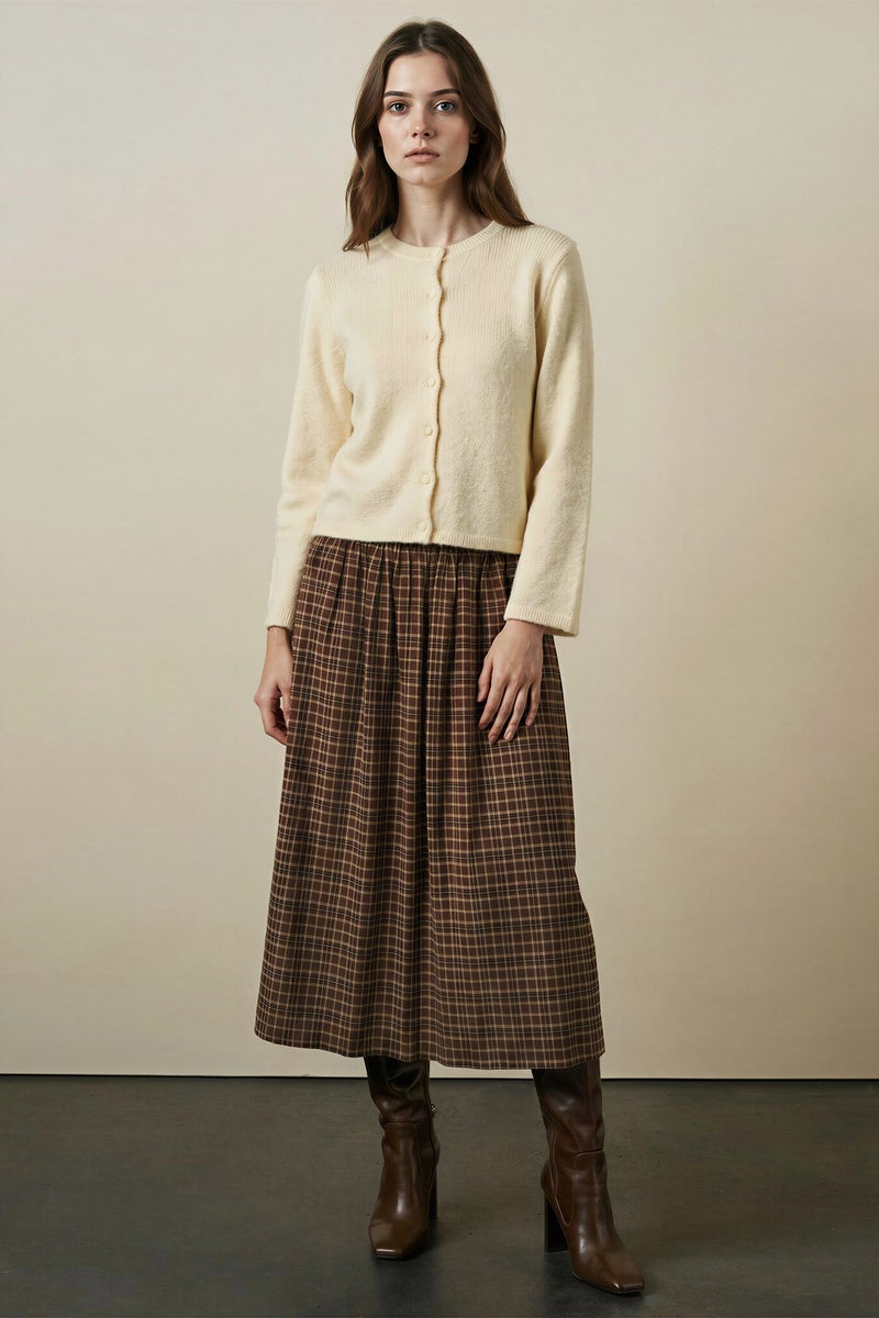 ديفاكتو جيبة ماكسي بقصة A-Line وطبعة - Image 1