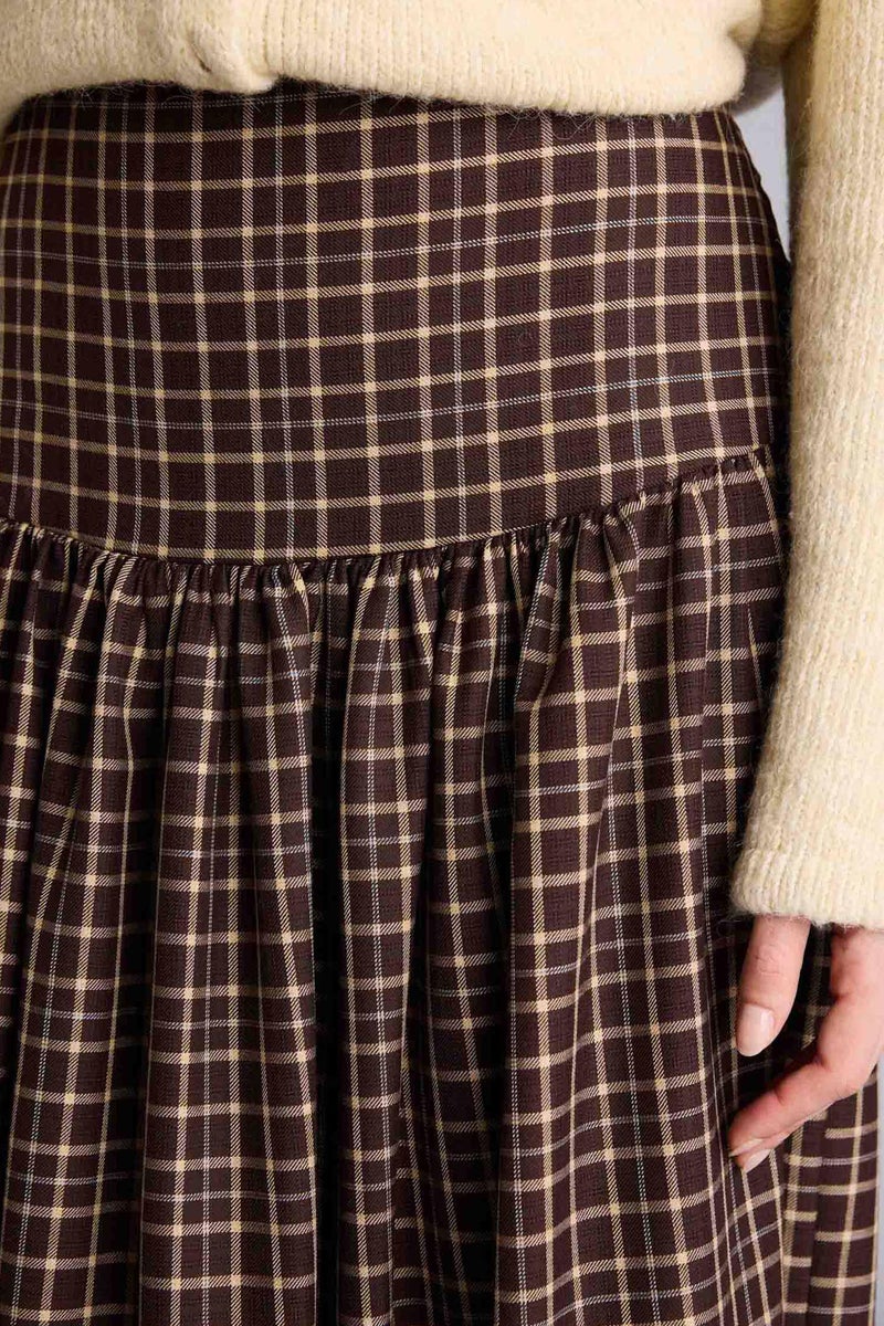 DeFacto Brown Woman A Line Printed Maxi Skirt Casual - Image 4