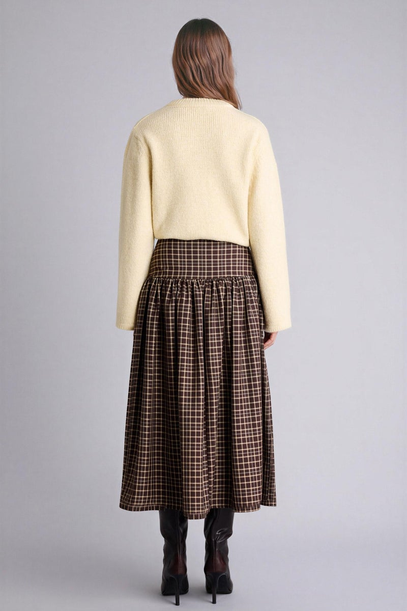 DeFacto Brown Woman A Line Printed Maxi Skirt Casual - Image 5