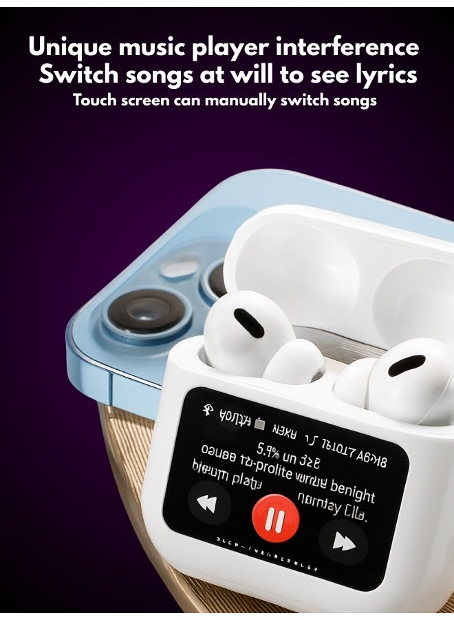 Smart Touchscreen In-Ear Bluetooth 5.0 Earphones – Sleek Display Case with Music Controls, Battery Indicator & Up to 13H Playback for Seamless Listening - Image 5
