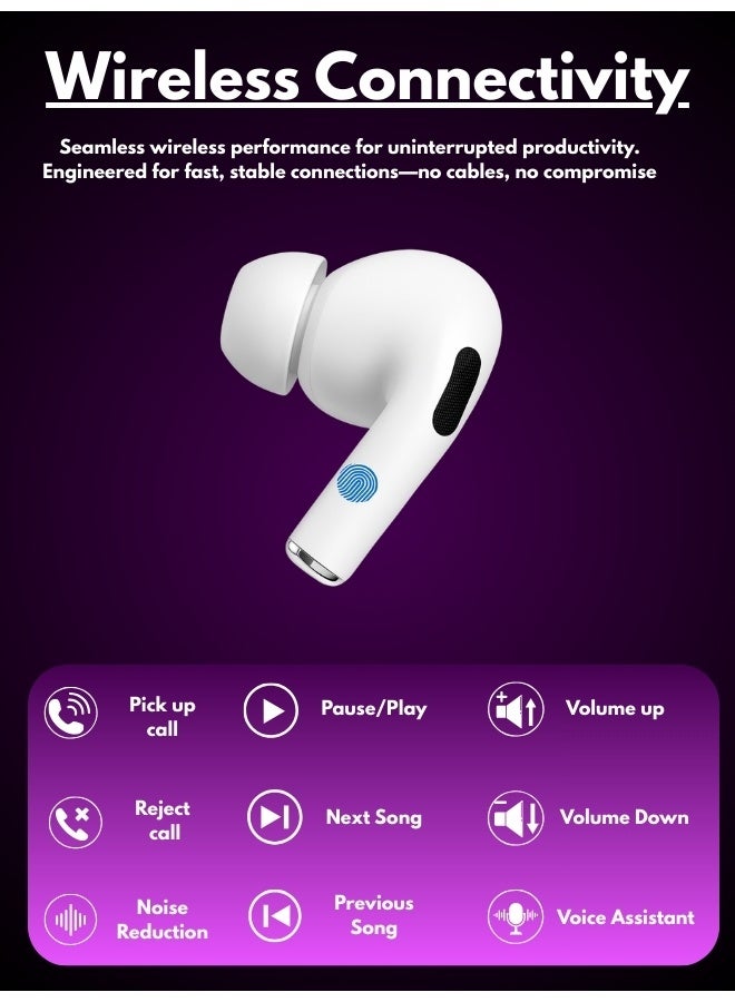Smart Touchscreen In-Ear Bluetooth 5.0 Earphones – Sleek Display Case with Music Controls, Battery Indicator & Up to 13H Playback for Seamless Listening - Image 3