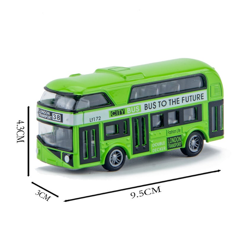 1:43 Scale Alloy Double-Decker Bus Model Toy Emerald green 