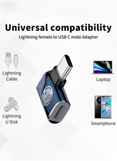 Generic 2 Pack USB C Male to Lightning Female Adapter, 90 Degree Angle USB C to Lightning Connector for iPhone 15/15 Pro/15 Pro Max/15 Plus, iPad Air, Galaxy, Pixel, Support Charging and Data Transfer  - Image 5