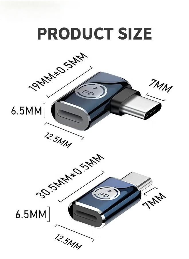 Generic - 2 Pack USB C Male to Lightning Female Adapter, 90 Degree Angle USB C to Lightning Connector for iPhone 15/15 Pro/15 Pro Max/15 Plus, iPad Air, Galaxy, Pixel, Support Charging and Data Transfer - Image 1