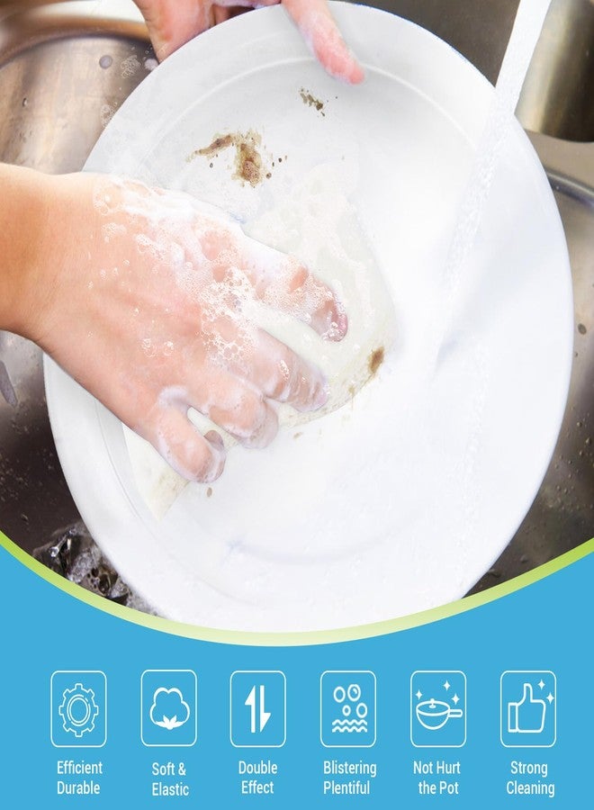 AIDEA Non-Scratch Scrub Sponges-6Count, Sponges Kitchen, Natural Sponges for Non-Stick Cookware, Cellulose Sponges for Dishes, Cleaning Sponge for Kitchen, Bathroom, Household - Image 4