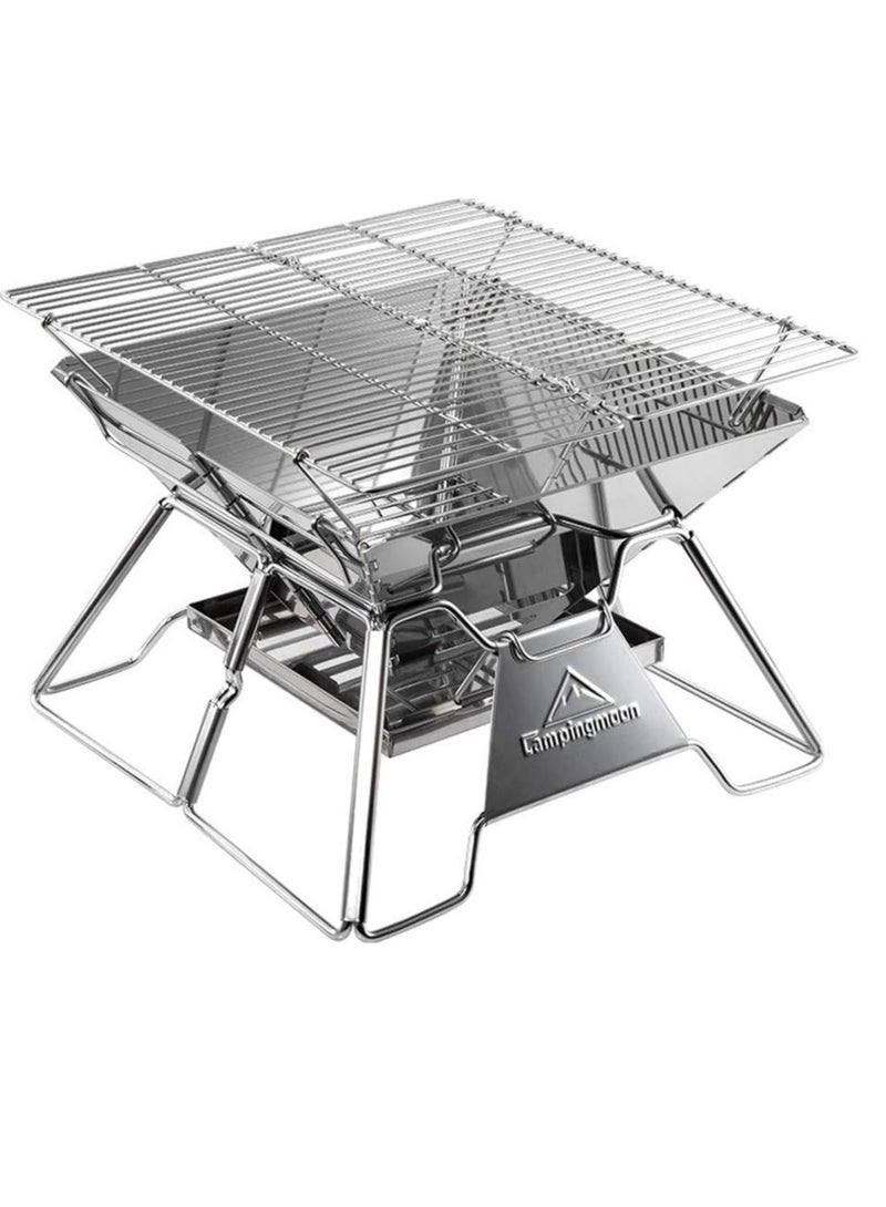 كامبينج مون كامبينغ مون شواية فحم محمولة قابلة للطي من الستانلس ستيل (MT-2) - Image 1