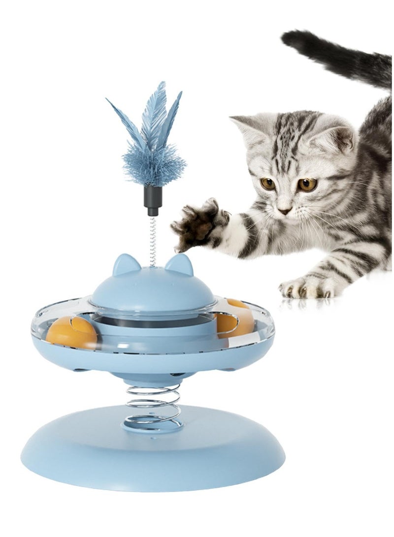 Engaging Cat Turntable Toy with Treat Dispenser, Fun Puzzle for Kittens' Mental and Physical Play - Image 3