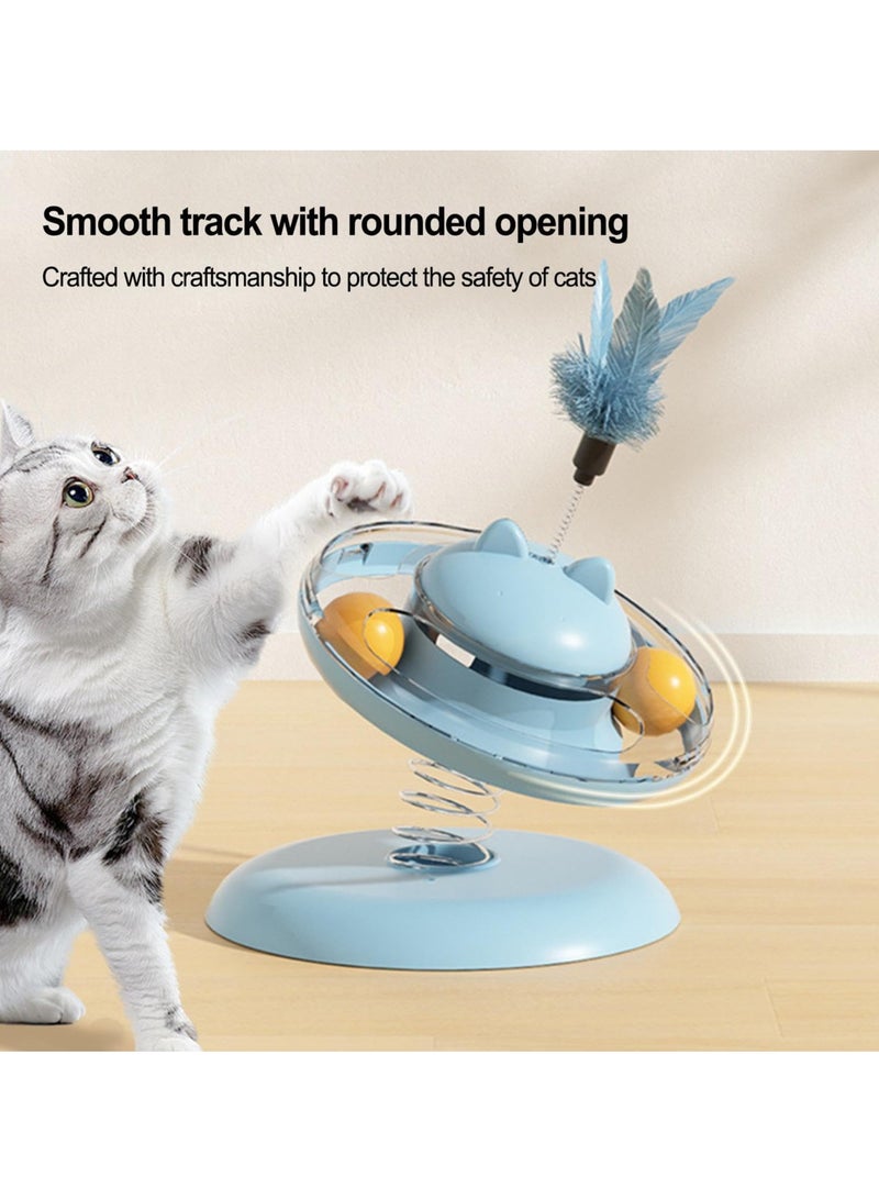 Engaging Cat Turntable Toy with Treat Dispenser, Fun Puzzle for Kittens' Mental and Physical Play - Image 2