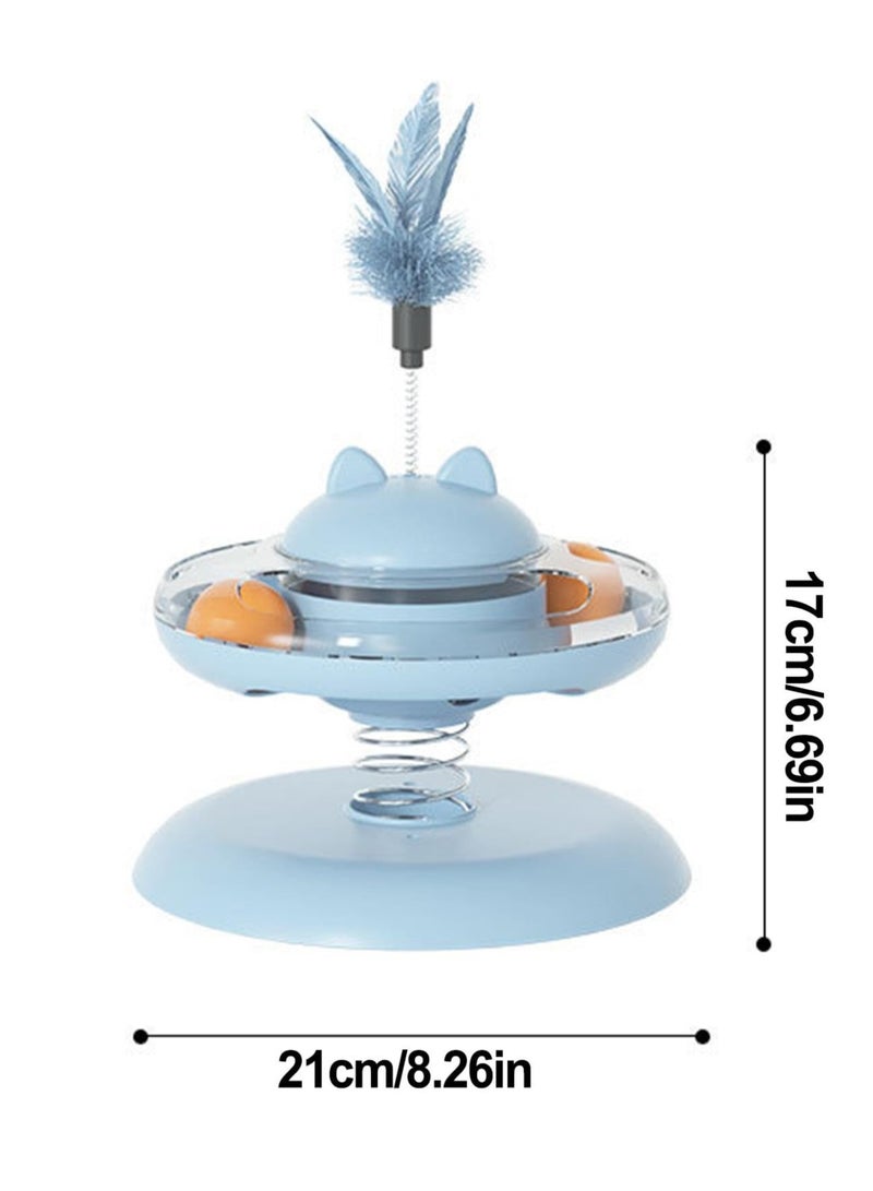 Engaging Cat Turntable Toy with Treat Dispenser, Fun Puzzle for Kittens' Mental and Physical Play - Image 5